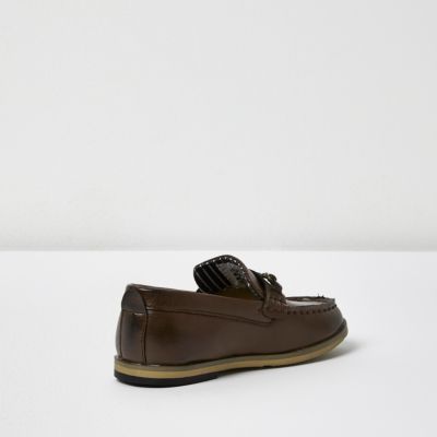 Mini boys brown snaffle loafers